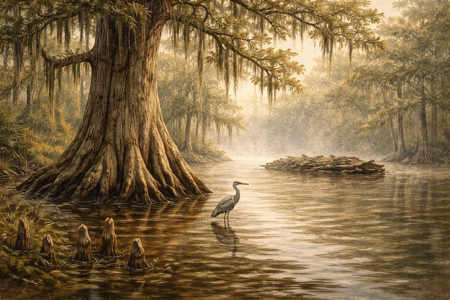 Ancient cypress on America's last wild river