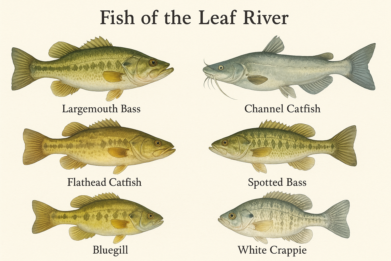 Fish of the Leaf River - Species Identification Chart