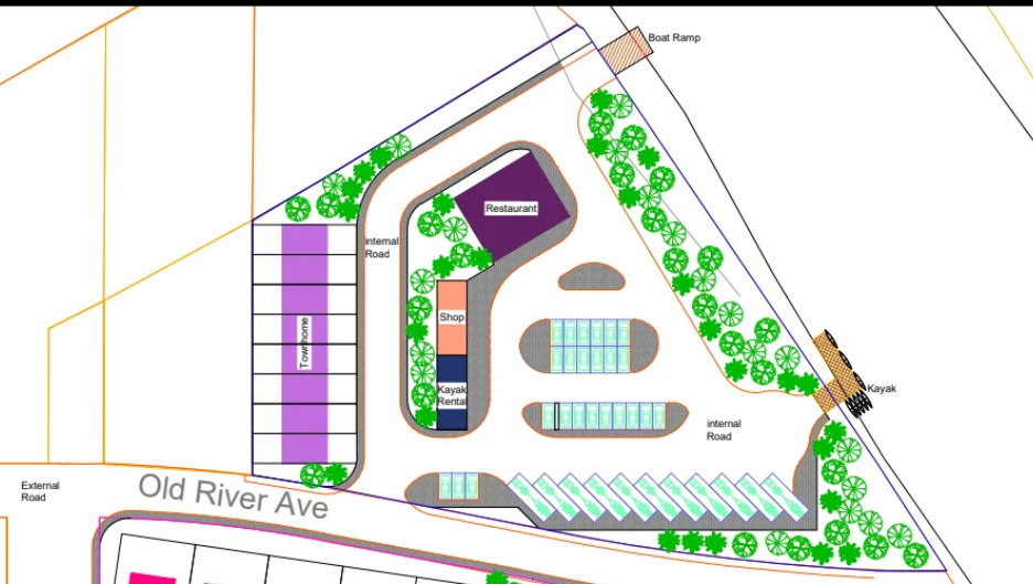 Marina layout (conceptual cartoon - not engineered drawing)